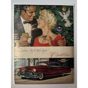1956 Cadillac: The Christmas They'll Never Forget Vintage Print Ad